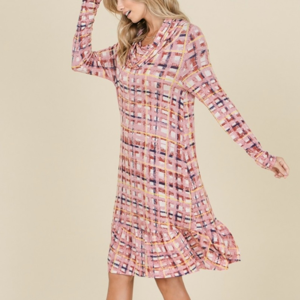 SALE! Cowl Neck Pink SOFT Comfy Dress